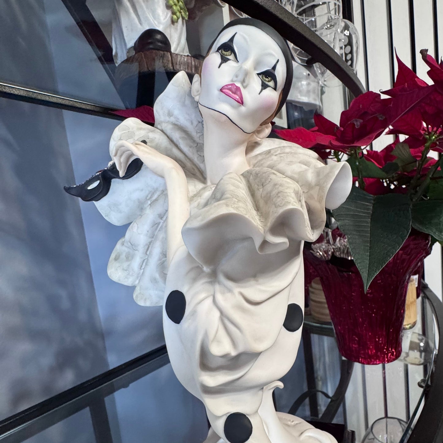 Giuseppe Armani (G. Armani) Porcelain Pierrot Figurine on Wood Base – Signed 26/1