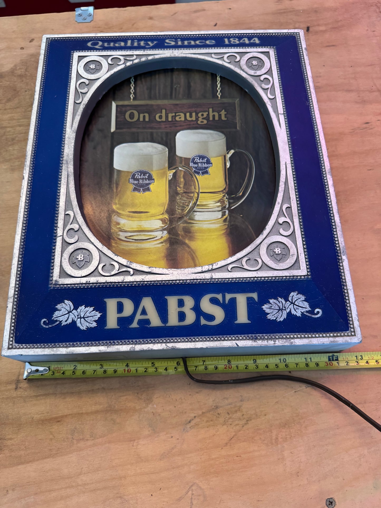 Vintage Pabst Blue Ribbon “Quality Since 1844” Lighted Sign
