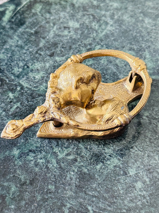 Vintage Brass Door Knocker – Kissing Couple Design