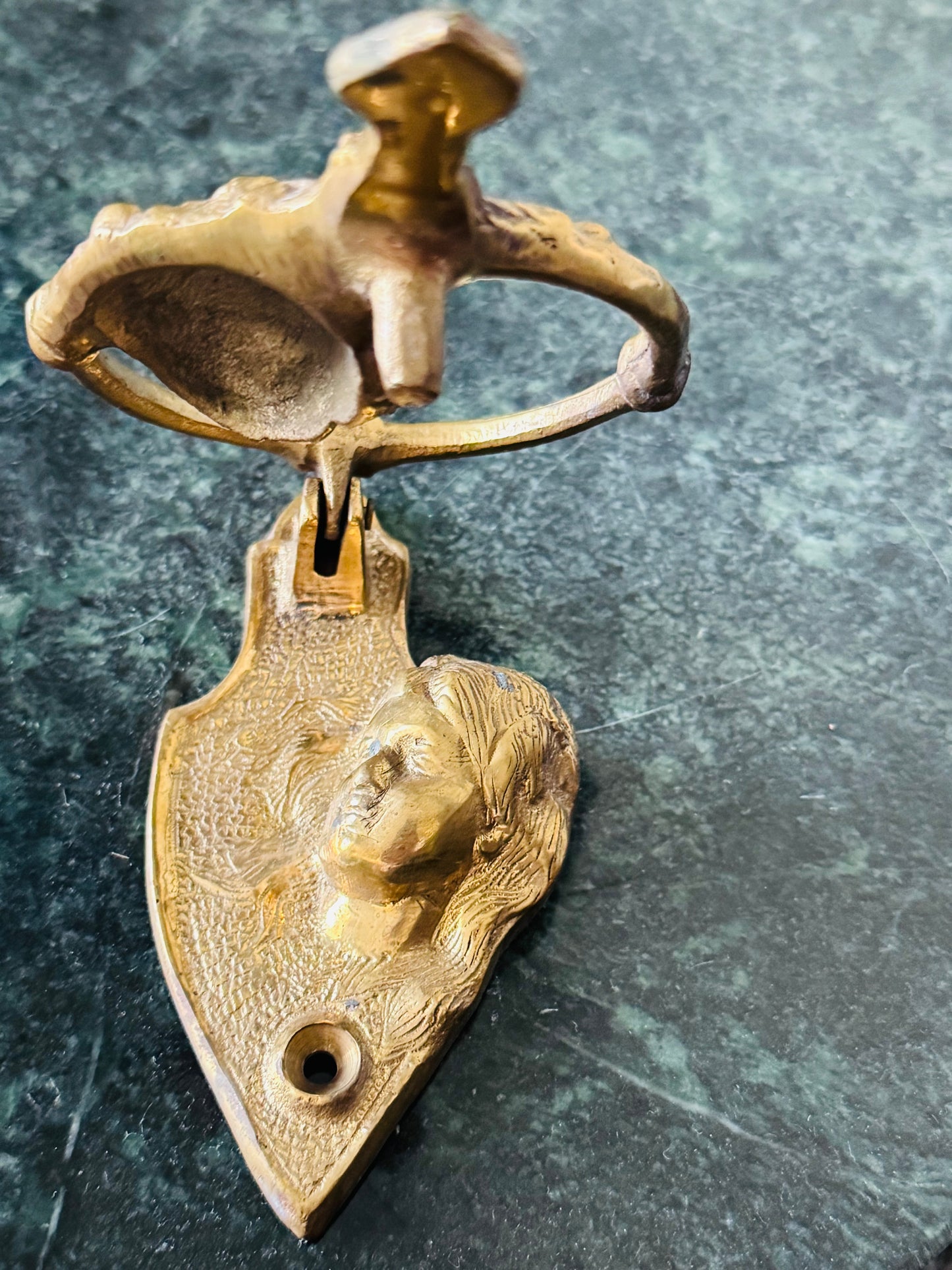 Vintage Brass Door Knocker – Kissing Couple Design