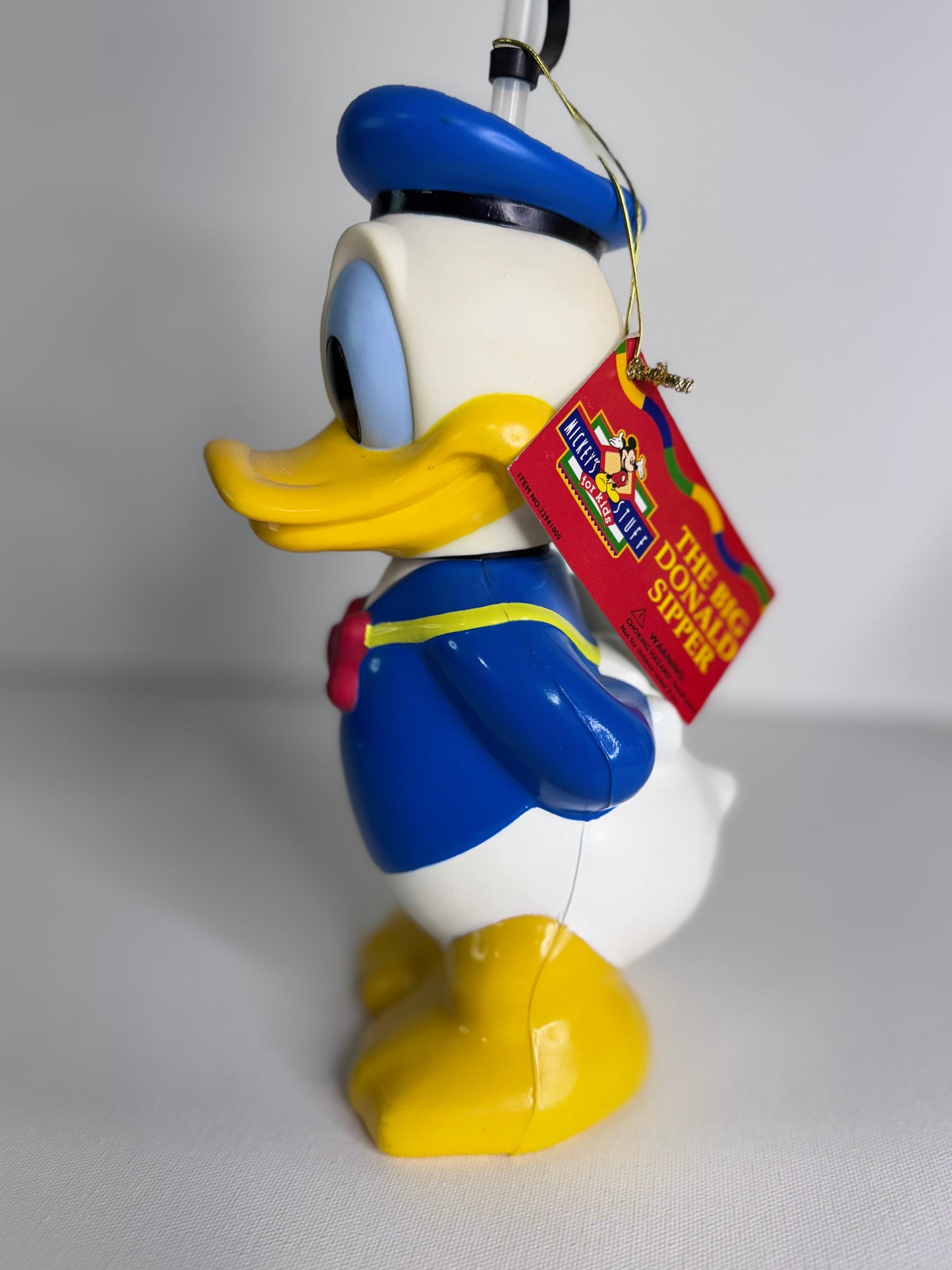 #40  Vintage 1990s Disney “The Big Donald Sipper” Donald Duck Water Bottle – 12" Mickey’s Stuff for Kids