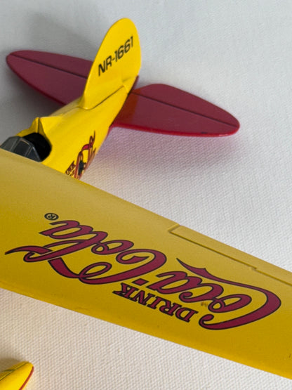 #36  Coca-Cola Yellow Die-Cast Airplane – Vintage Style Metal Display Plane