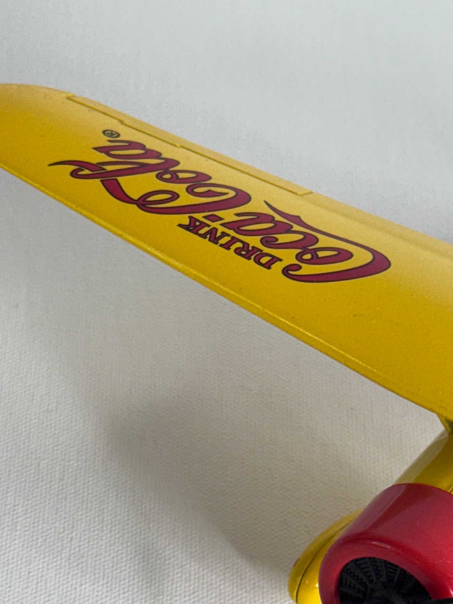 #36  Coca-Cola Yellow Die-Cast Airplane – Vintage Style Metal Display Plane