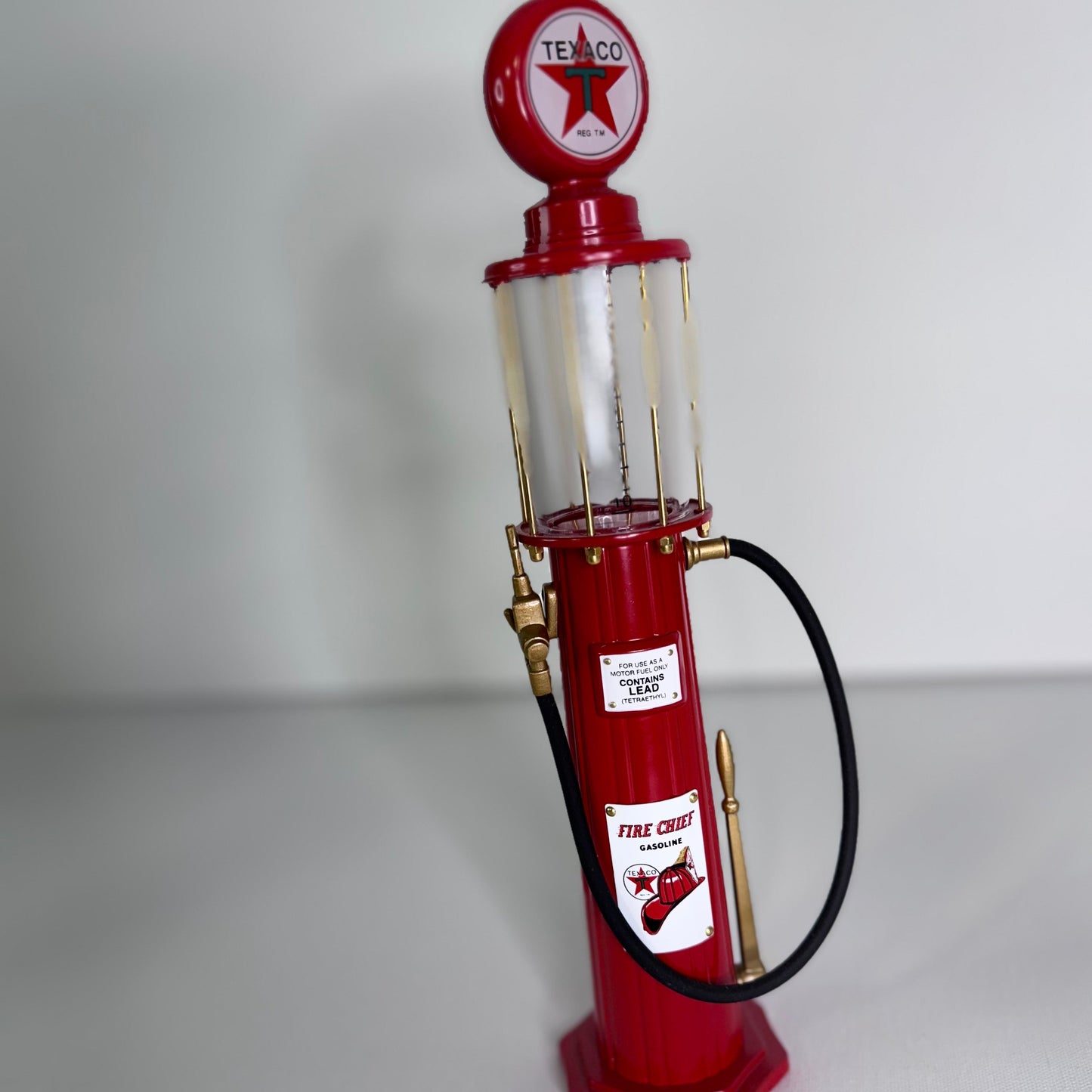 №43   Texaco Fire Chief Gas Pump Coin Bank by Gearbox, Limited Edition, Red