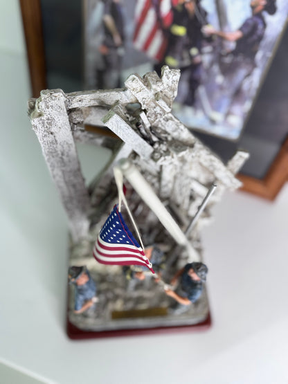 #33  Red Hats of Courage “Image of Hope II” 9/11 Firefighter Statue & Framed Print – Limited Edition 0680/2500