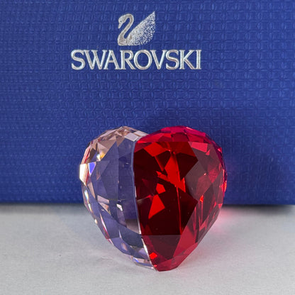 Swarovski Faceted Crystal Heart Figurine – Red & Clear Two-Tone  16/1