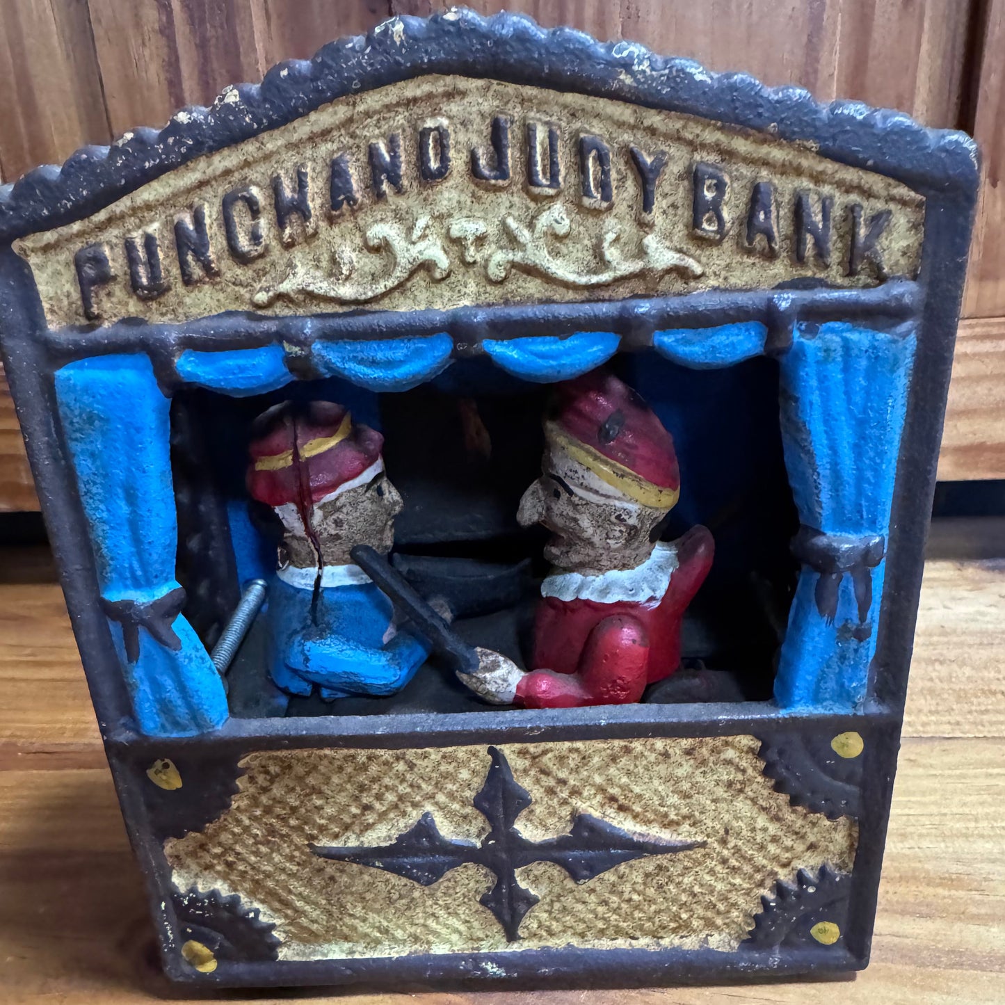 Vintage Punch and Judy Cast Iron Bank  4/43
