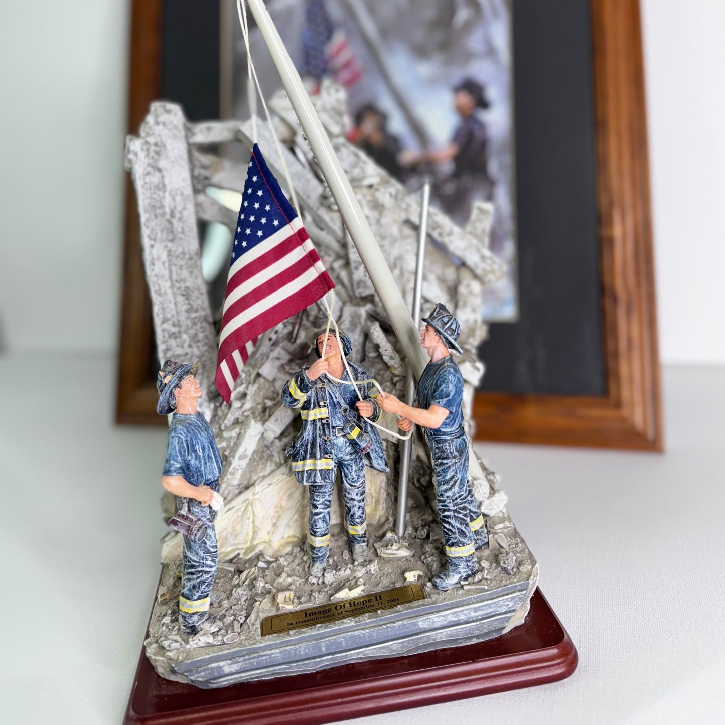 #33  Red Hats of Courage “Image of Hope II” 9/11 Firefighter Statue & Framed Print – Limited Edition 0680/2500
