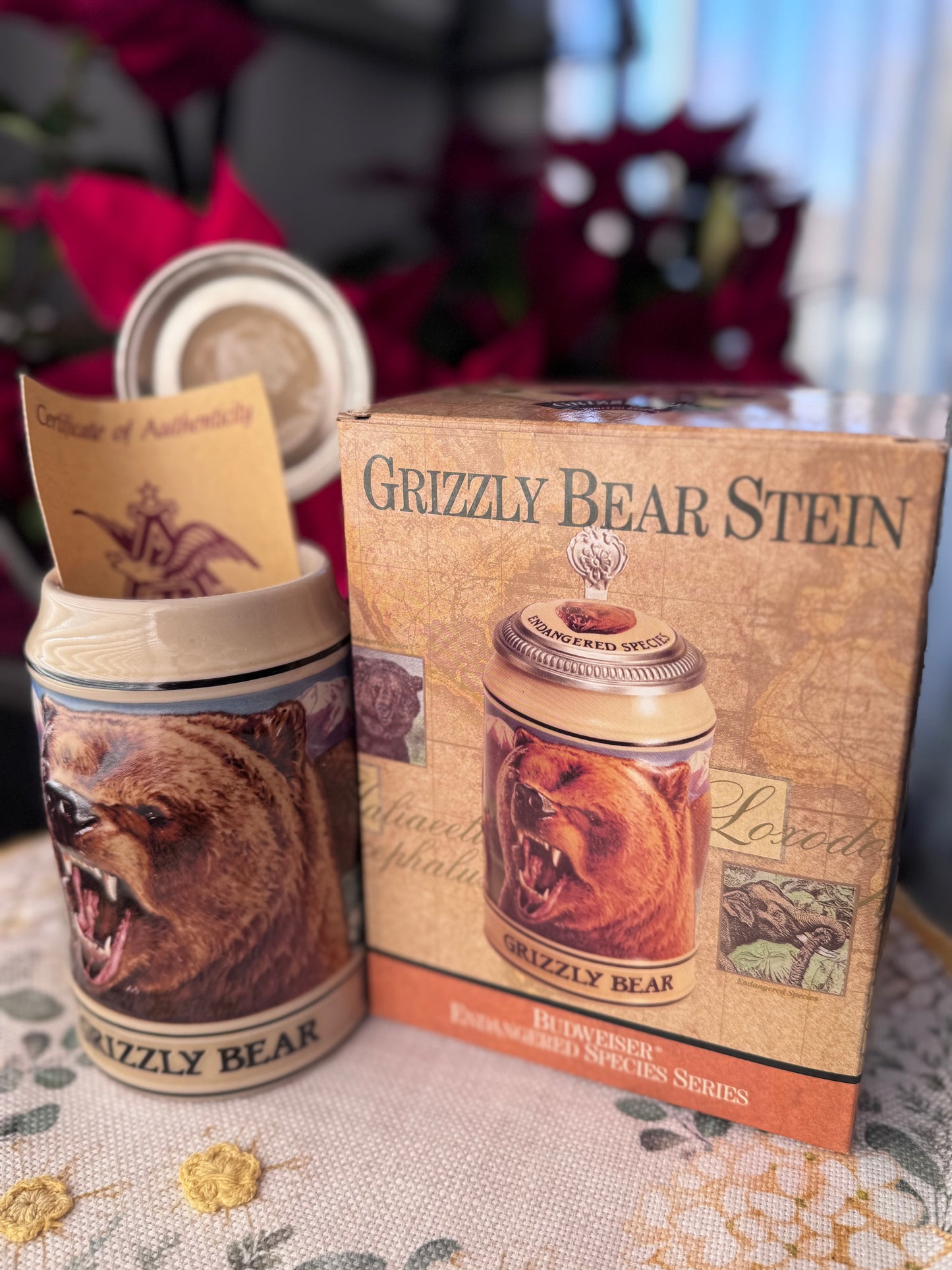 Budweiser Endangered Species Series “Grizzly Bear” Lidded Stein (Boxed + COA) 28/1