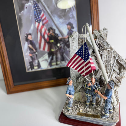 #33  Red Hats of Courage “Image of Hope II” 9/11 Firefighter Statue & Framed Print – Limited Edition 0680/2500