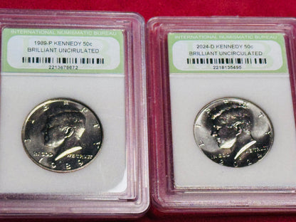 #11/5 STATE QUARTERS STARTER SET — 22 DIFFERENT (1999–2008) + 6 KENNEDY HALF DOLLARS IN CAPSULES (P/D/S)