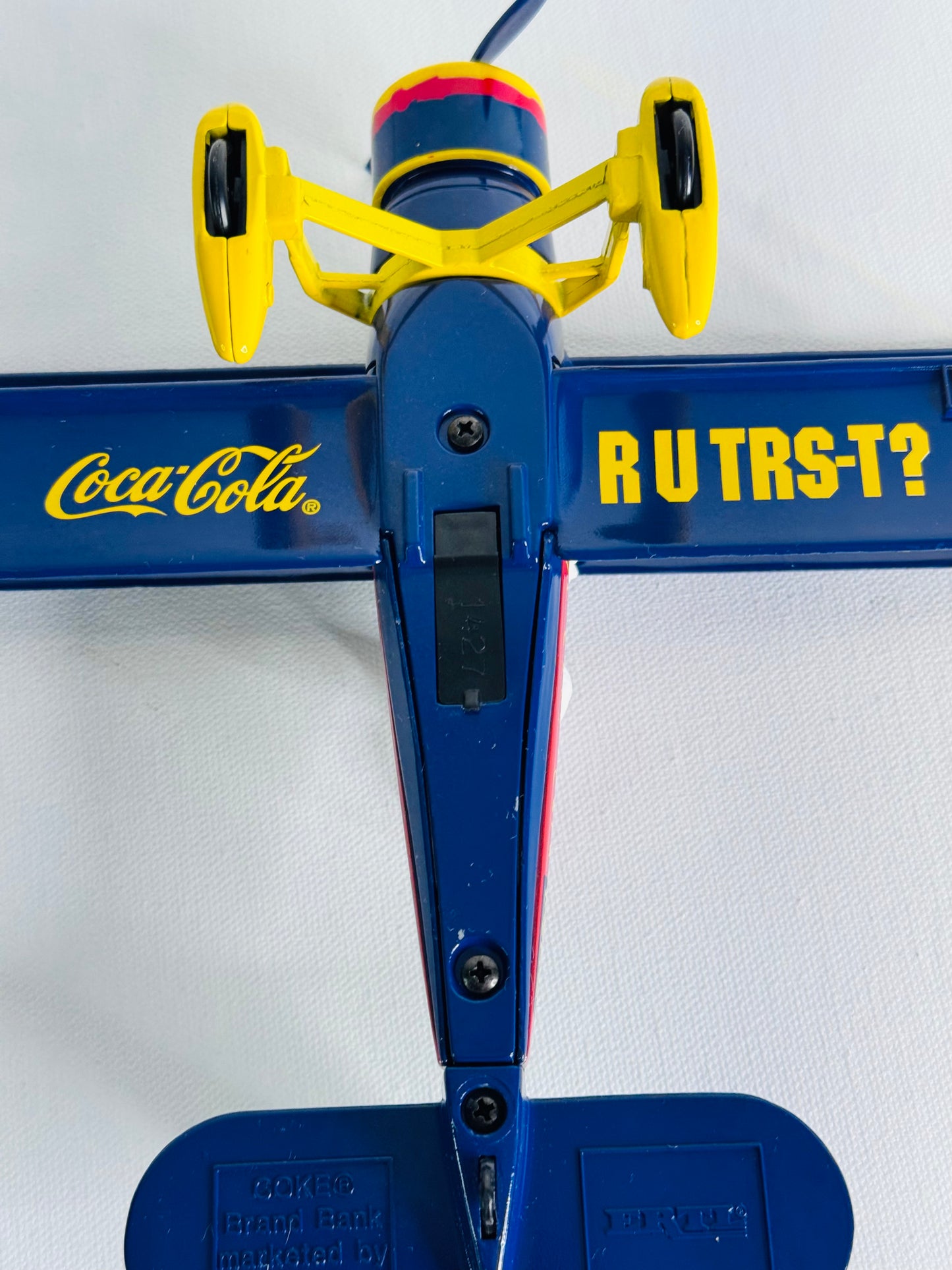 #35  Coca-Cola Polar Bear Biplane – Blue Die-Cast Metal Airplane