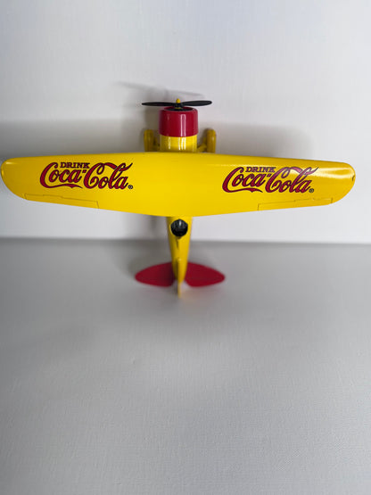 #36  Coca-Cola Yellow Die-Cast Airplane – Vintage Style Metal Display Plane