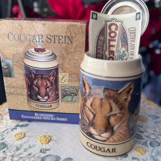 Budweiser Endangered Species Cougar Stein (Box + COA) 30/1