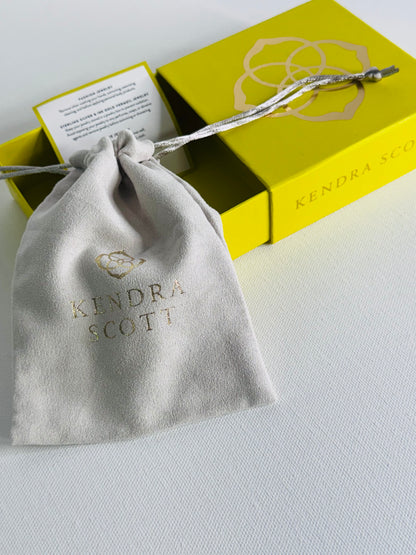 #34  Kendra Scott Ari Pavé Crystal Heart Necklace in White Crystal – Gold Tone, New in Box