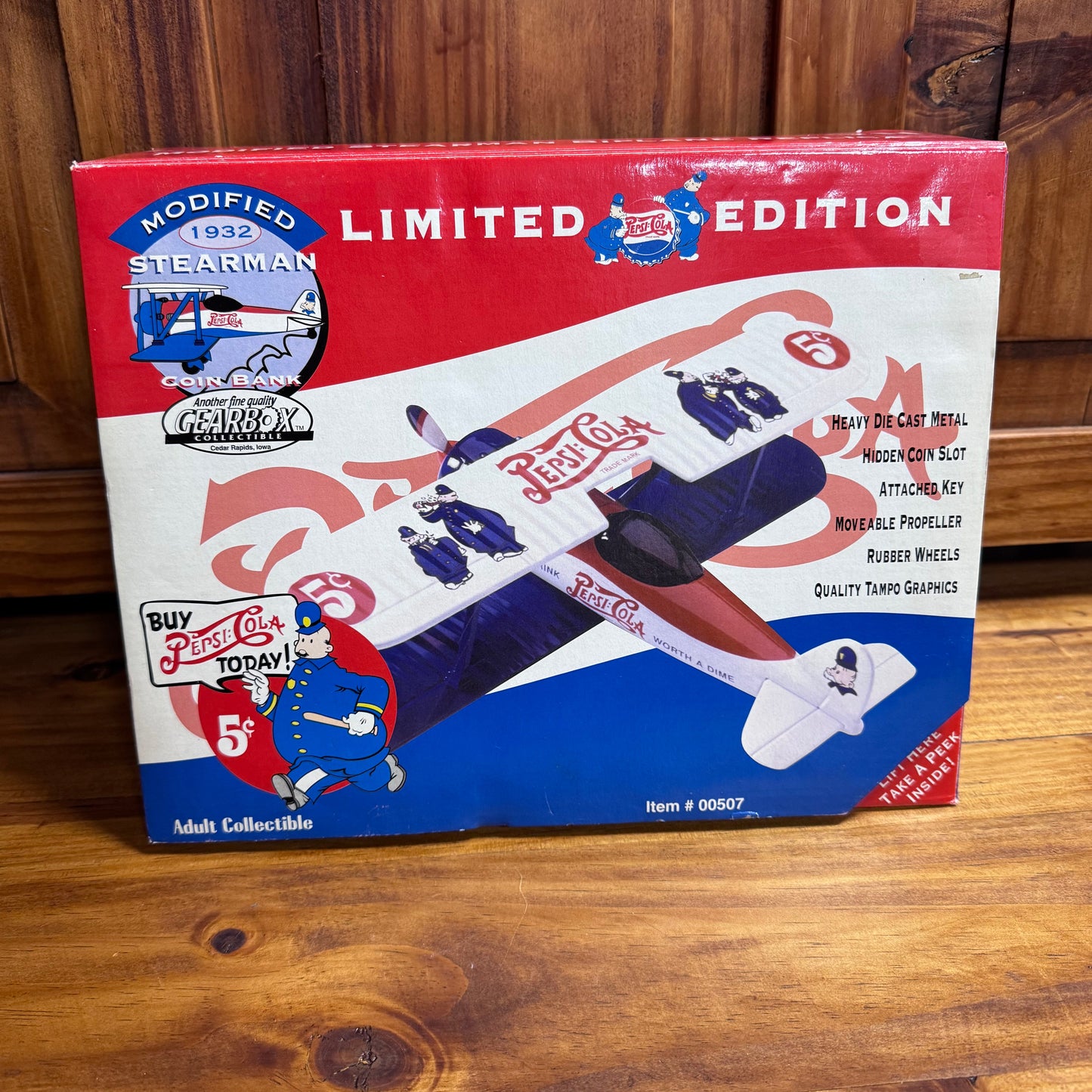 Pepsi Cola Stearman Biplane Limited Edition Coin Bank Airplane Model  4/5