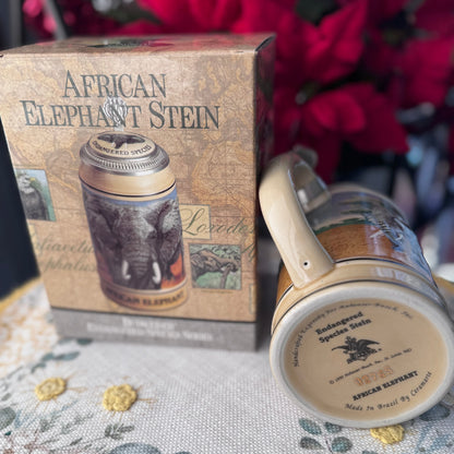 Budweiser Endangered Species African Elephant Stein (1990) — Box + COA  31/1
