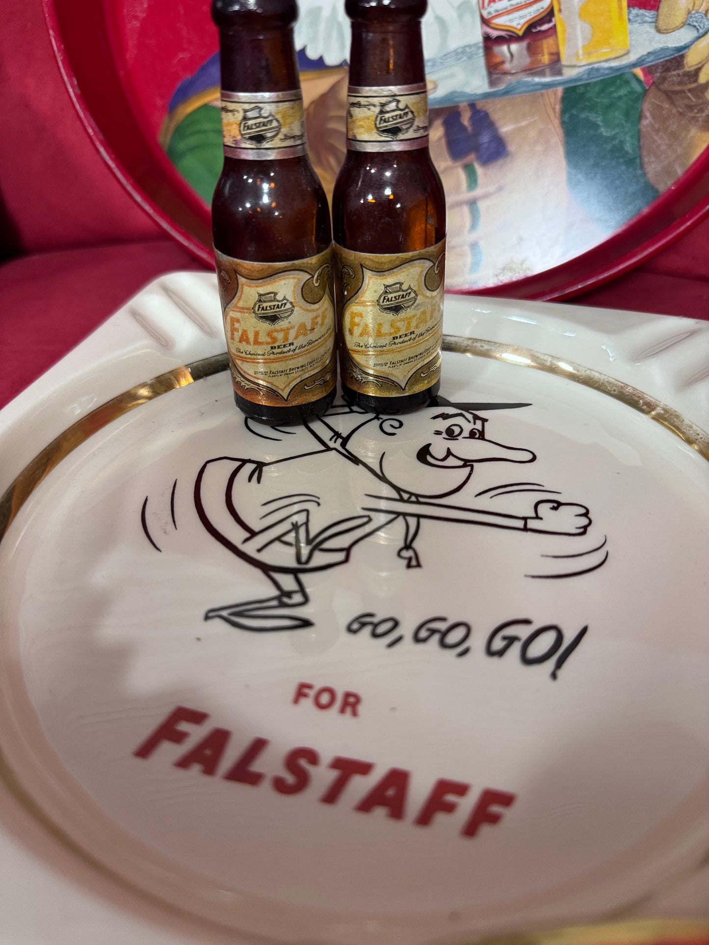 Falstaff Vintage Barware Collector Set – Tray, Ashtray, Salt & Pepper & Tap Handle