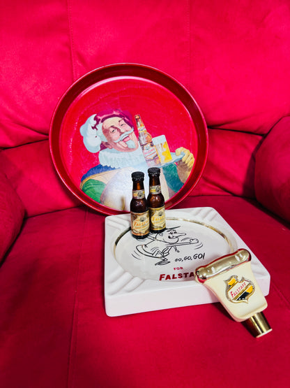 Falstaff Vintage Barware Collector Set – Tray, Ashtray, Salt & Pepper & Tap Handle