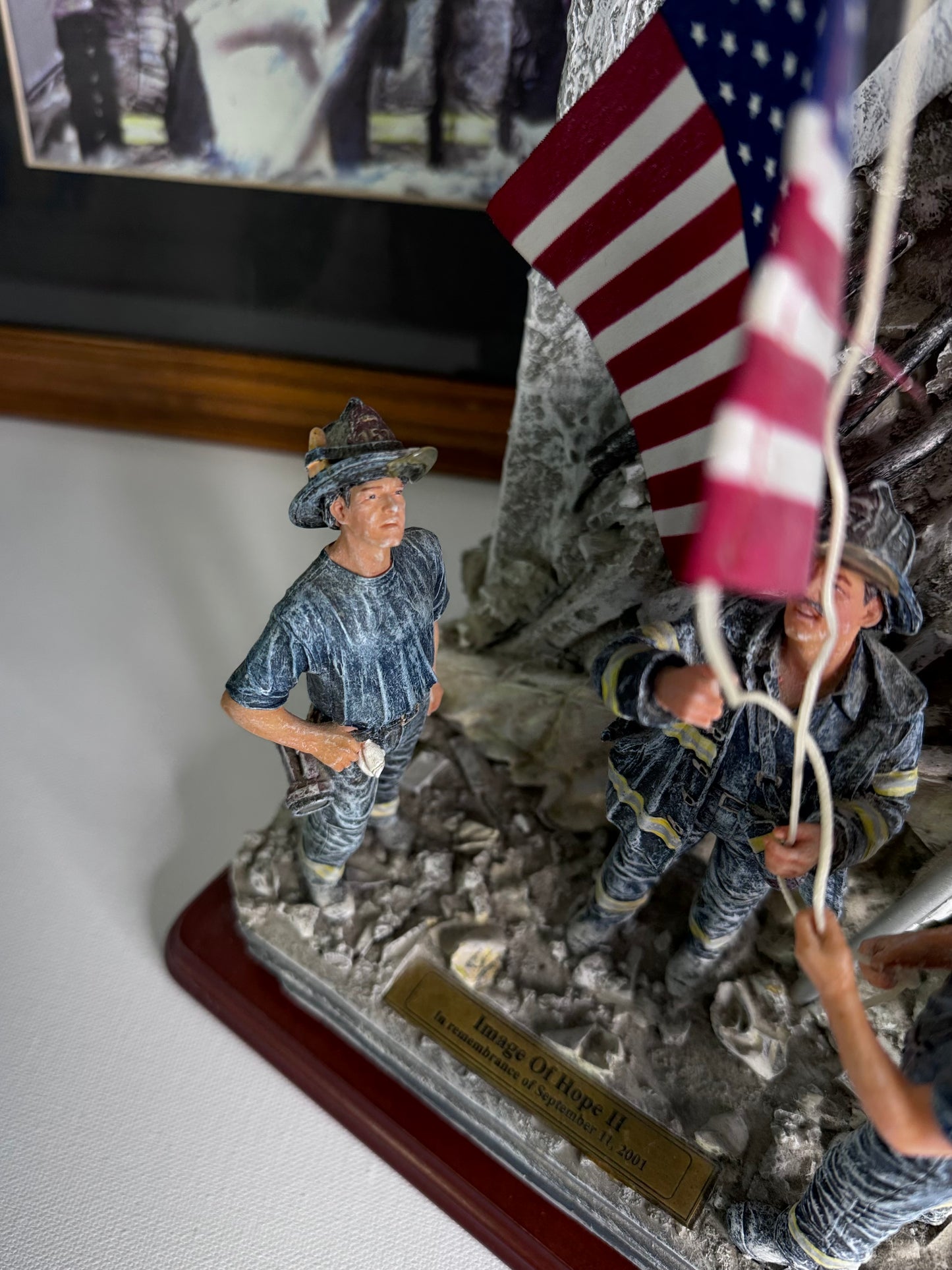 #33  Red Hats of Courage “Image of Hope II” 9/11 Firefighter Statue & Framed Print – Limited Edition 0680/2500