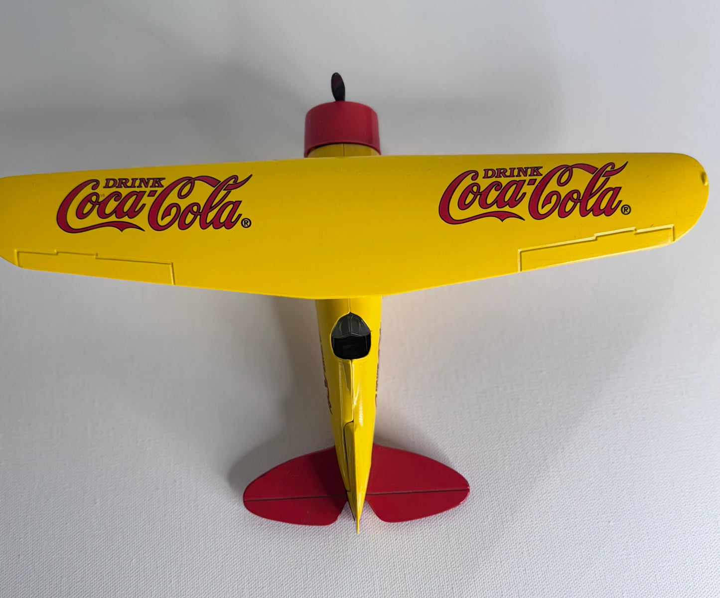#36  Coca-Cola Yellow Die-Cast Airplane – Vintage Style Metal Display Plane