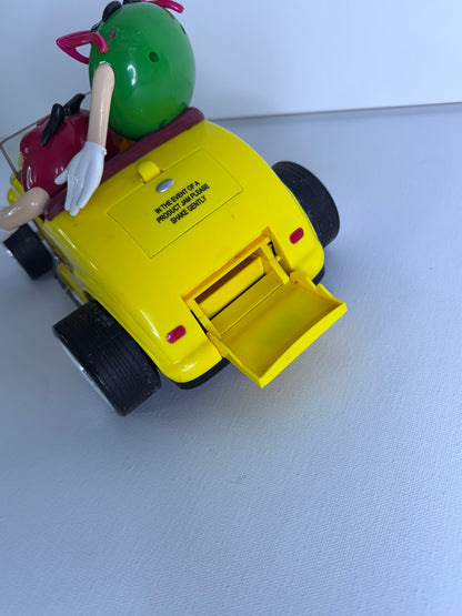 #37   Vintage M&M’s Candy Dispenser Set – Rebel Hot Rod Car & Blue Motorcycle with Sidecar