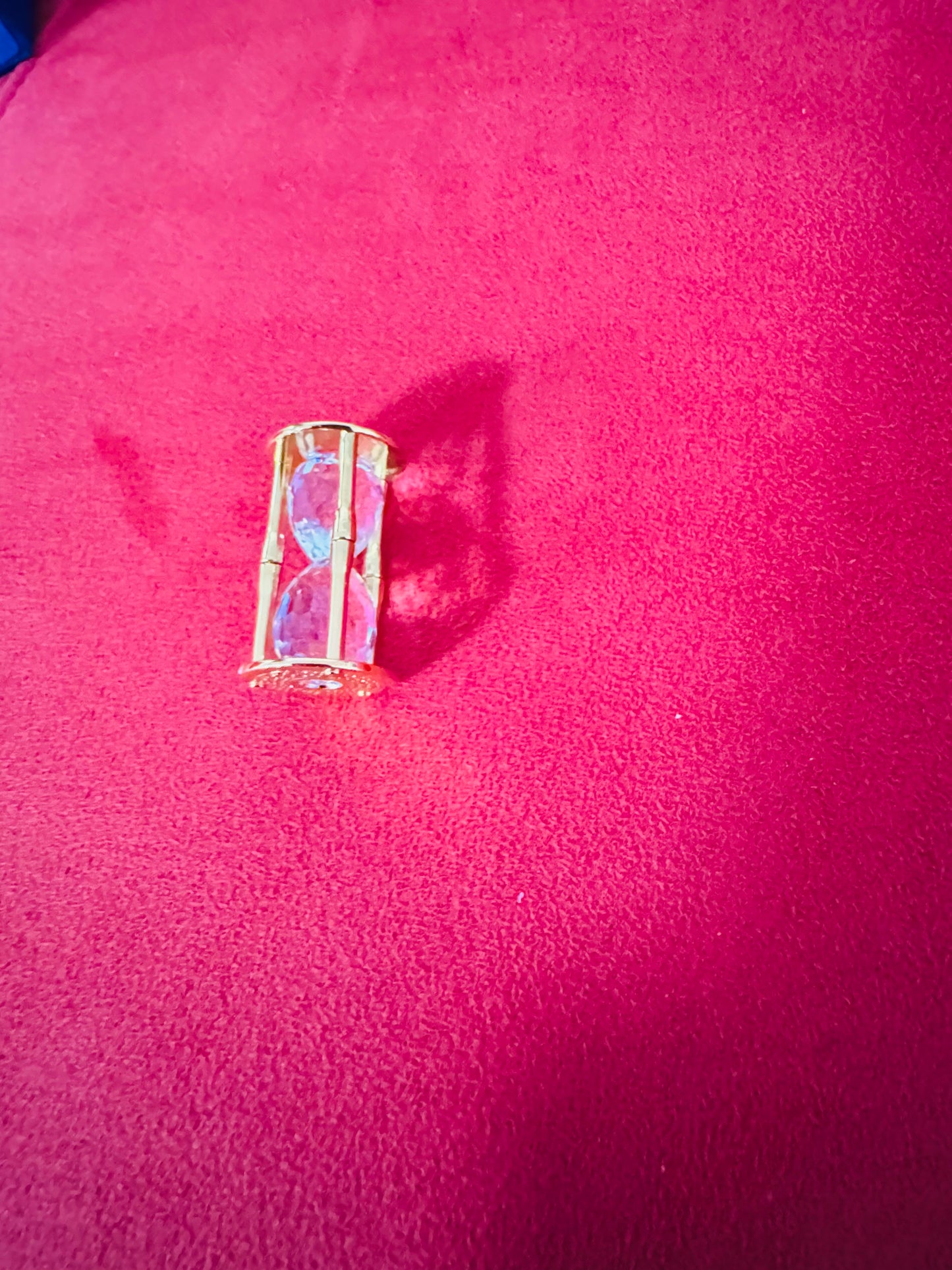 Swarovski Crystal Hourglass Figurine – Gold Tone Frame with Box & Booklet