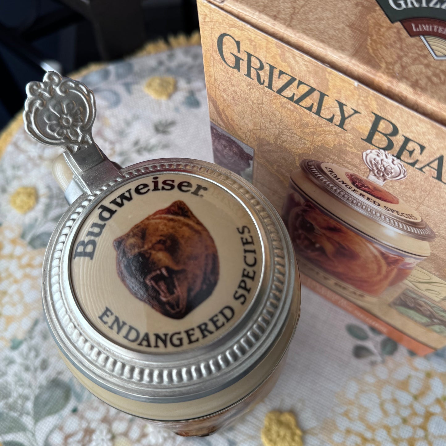 Budweiser Endangered Species Series “Grizzly Bear” Lidded Stein (Boxed + COA) 28/1