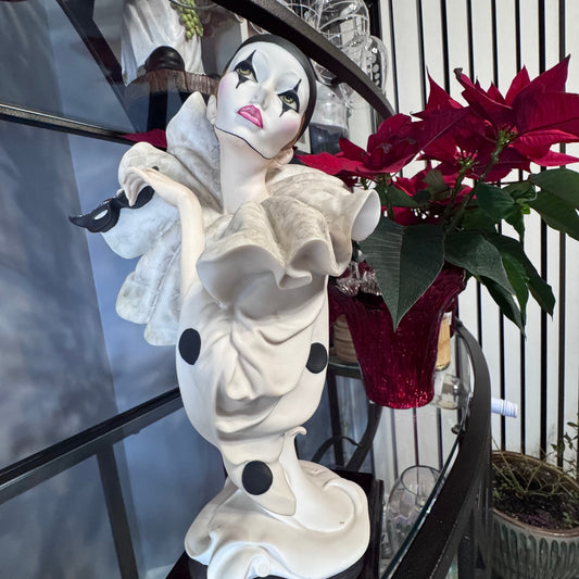 Giuseppe Armani (G. Armani) Porcelain Pierrot Figurine on Wood Base – Signed    26/1