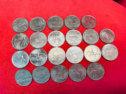 #11/5 STATE QUARTERS STARTER SET — 22 DIFFERENT (1999–2008) + 6 KENNEDY HALF DOLLARS IN CAPSULES (P/D/S)