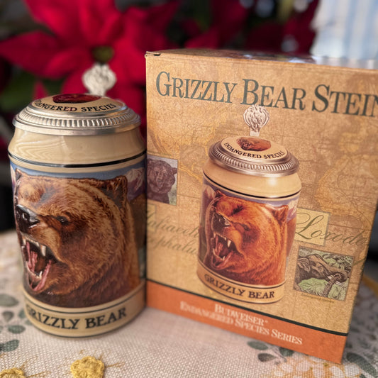 Budweiser Endangered Species Series “Grizzly Bear” Lidded Stein (Boxed + COA) 28/1