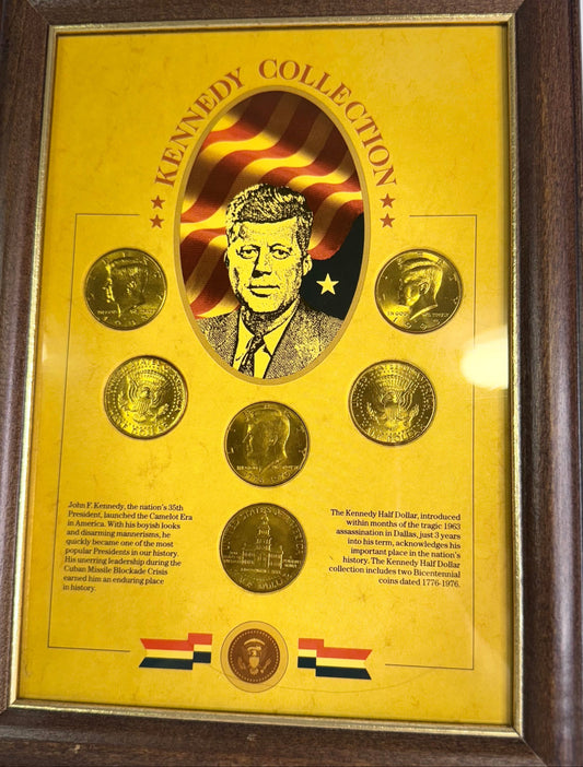 #29  Kennedy Collection Framed Coin Set – Gold-Tone Kennedy Half Dollar Display