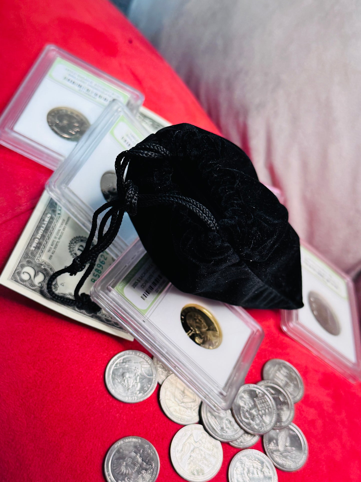 #11/6 America the Beautiful Quarters — 13 Different (2010–2021) + 6 Bonus Capsule Coins + Black Surprise Pouch