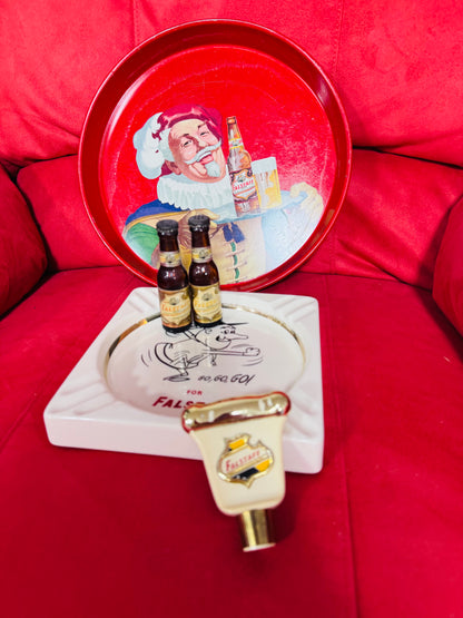 Falstaff Vintage Barware Collector Set – Tray, Ashtray, Salt & Pepper & Tap Handle