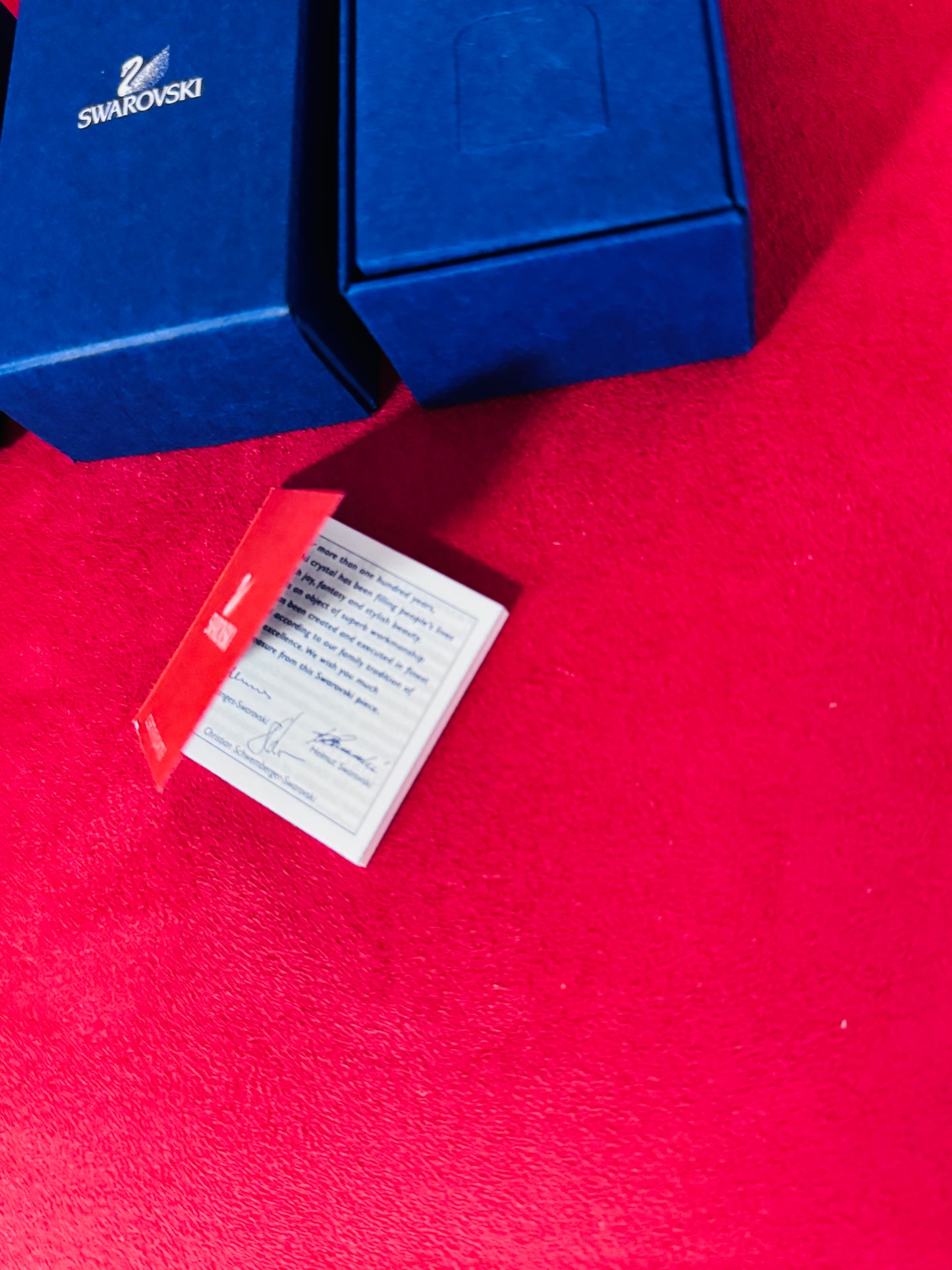 Swarovski Crystal Hourglass Figurine – Gold Tone Frame with Box & Booklet