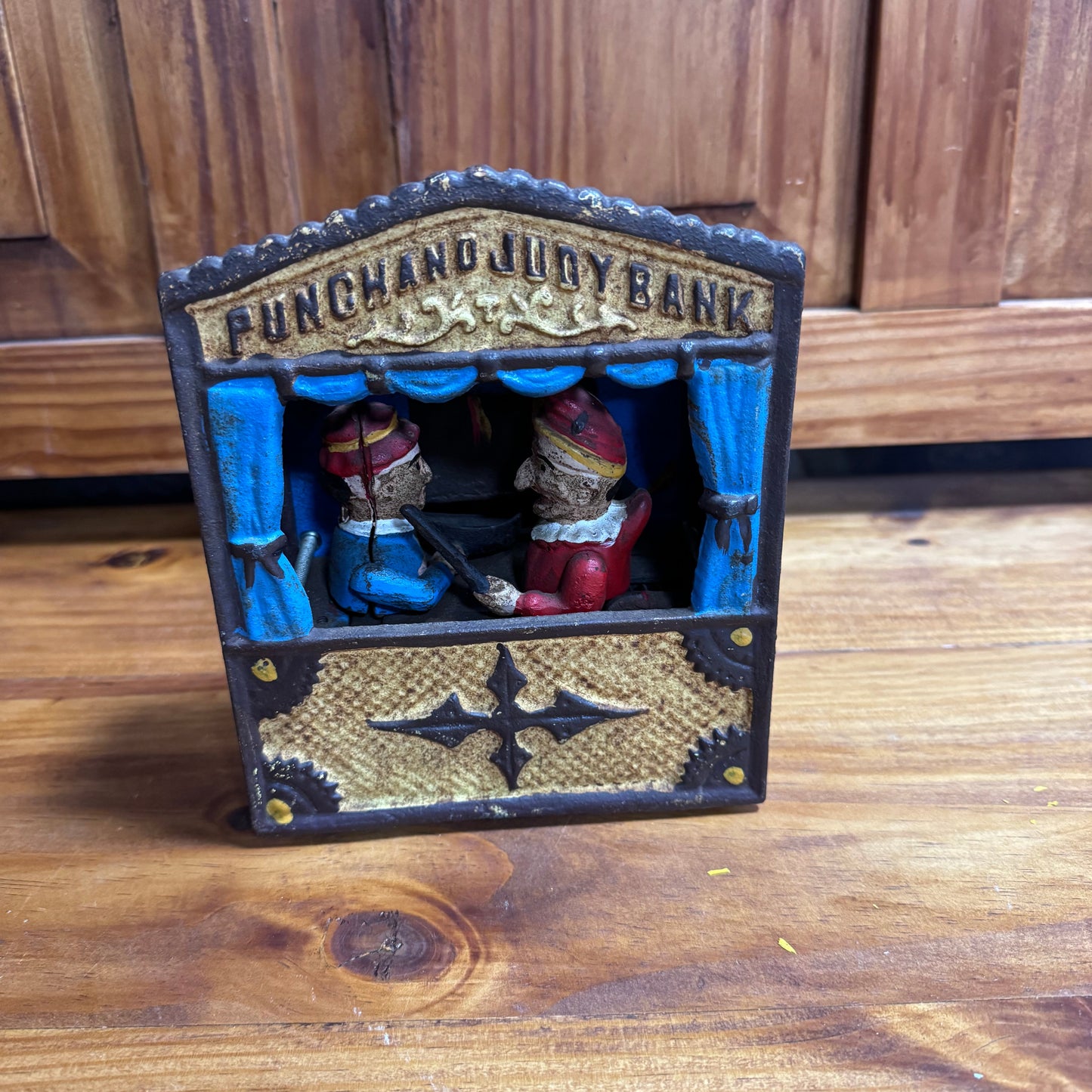Vintage Punch and Judy Cast Iron Bank  4/43