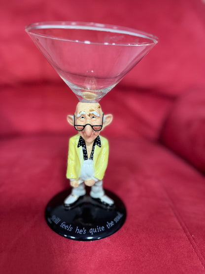 Westland Giftware Coots “Martini Stud” Novelty Martini Glass.Vintage Novelty Old Man Martini Cocktail Glass – Humorous Barware