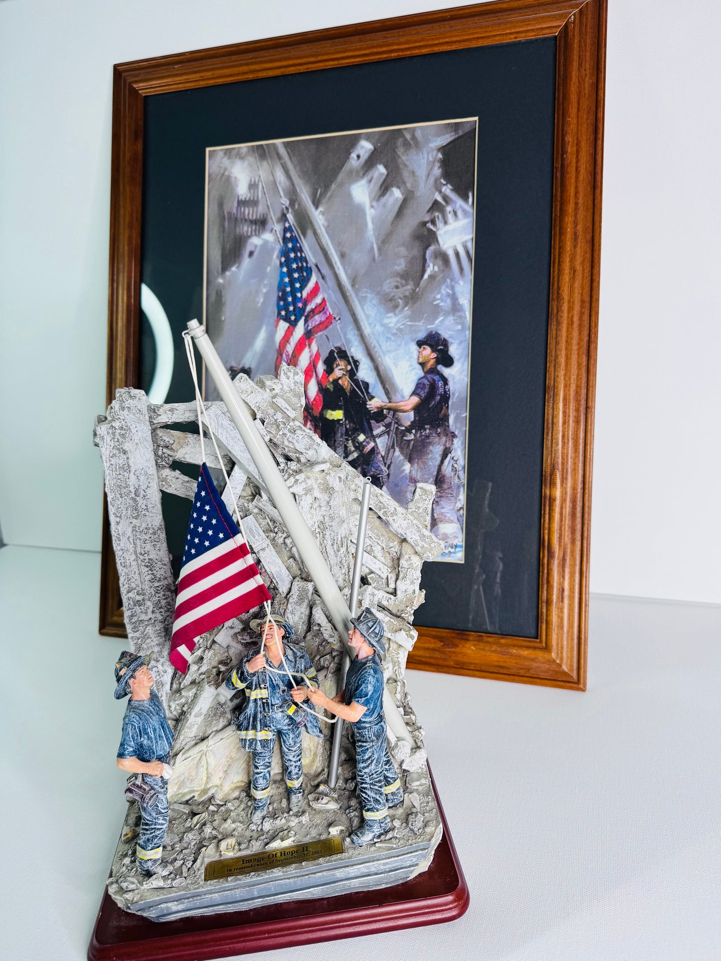 #33  Red Hats of Courage “Image of Hope II” 9/11 Firefighter Statue & Framed Print – Limited Edition 0680/2500