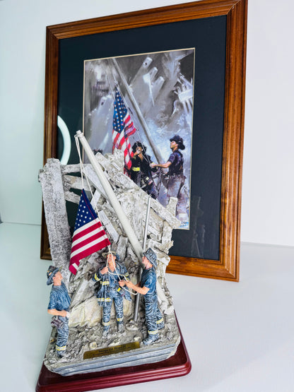 #33  Red Hats of Courage “Image of Hope II” 9/11 Firefighter Statue & Framed Print – Limited Edition 0680/2500