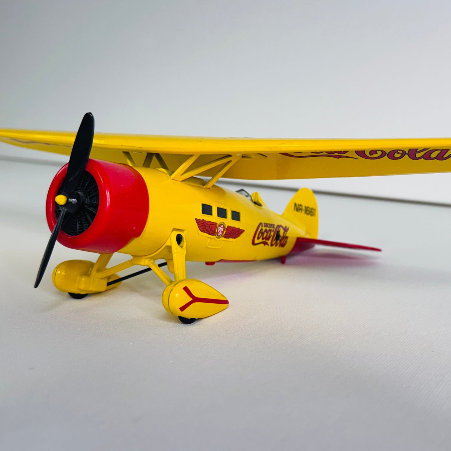 #36  Coca-Cola Yellow Die-Cast Airplane – Vintage Style Metal Display Plane