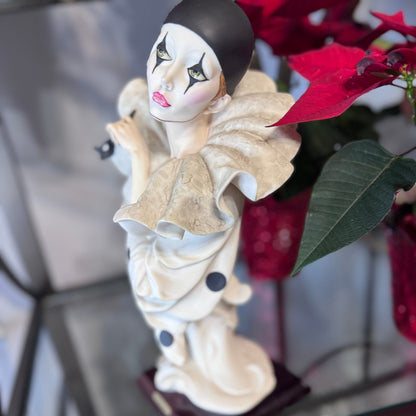 Giuseppe Armani (G. Armani) Porcelain Pierrot Figurine on Wood Base – Signed    26/1