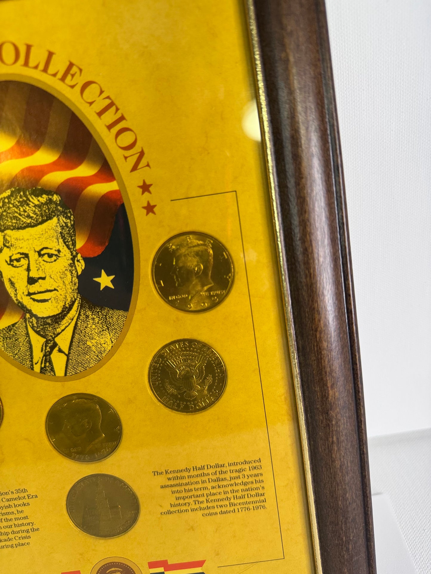 #29  Kennedy Collection Framed Coin Set – Gold-Tone Kennedy Half Dollar Display