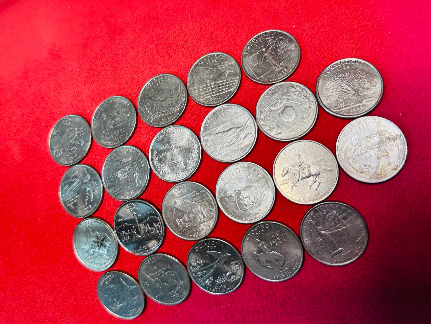 #11/5 STATE QUARTERS STARTER SET — 22 DIFFERENT (1999–2008) + 6 KENNEDY HALF DOLLARS IN CAPSULES (P/D/S)