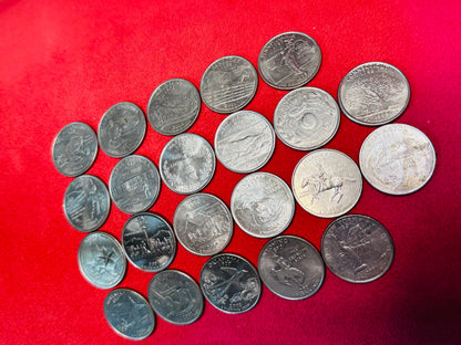 #11/5 STATE QUARTERS STARTER SET — 22 DIFFERENT (1999–2008) + 6 KENNEDY HALF DOLLARS IN CAPSULES (P/D/S)