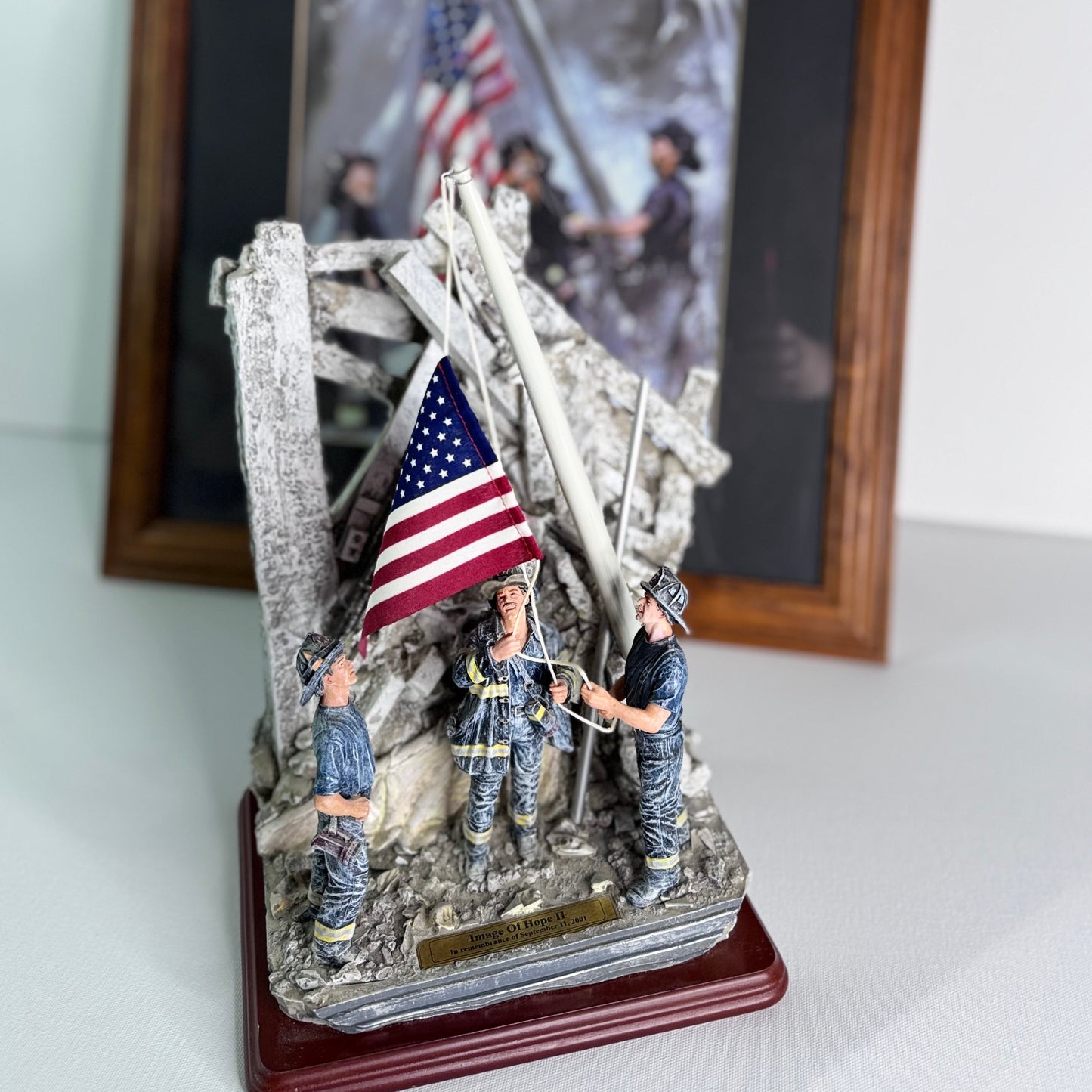 #33  Red Hats of Courage “Image of Hope II” 9/11 Firefighter Statue & Framed Print – Limited Edition 0680/2500
