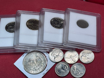 Women of U.S. Coinage Gift Set — Complete American Women Quarters (5) + Sacagawea & Susan B. Anthony Dollars /Morgan Silver Dollar