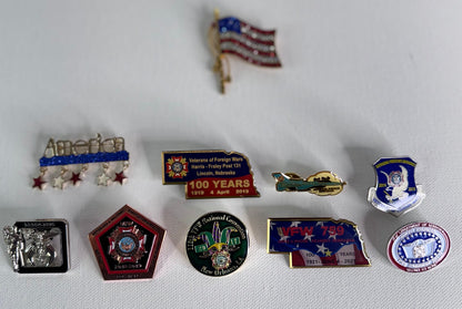 #31  Rhinestone American Flag Brooch – Gold Tone Patriotic Pin (18g) + Bonus Pins