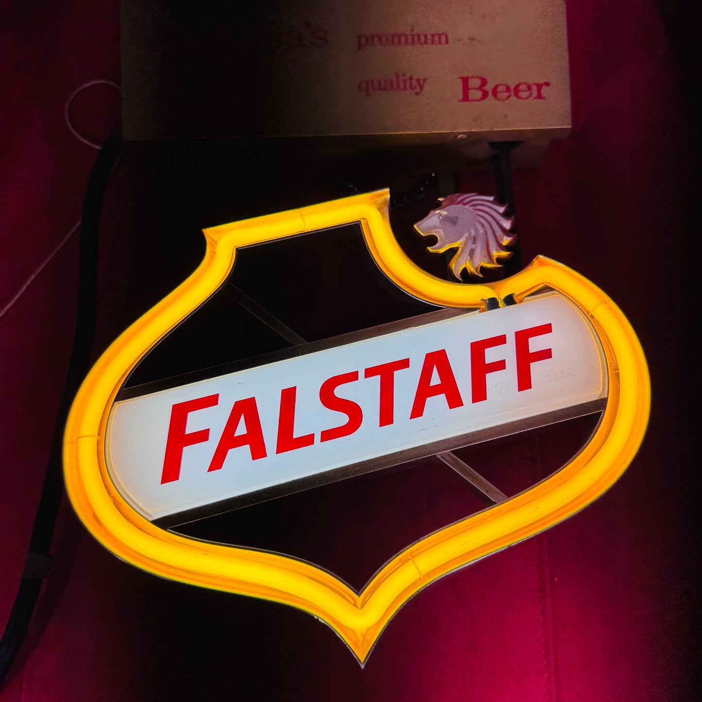 Legendary Falstaff Beer Lighted Sign – 12" x 9" Vintage Bar Decor
