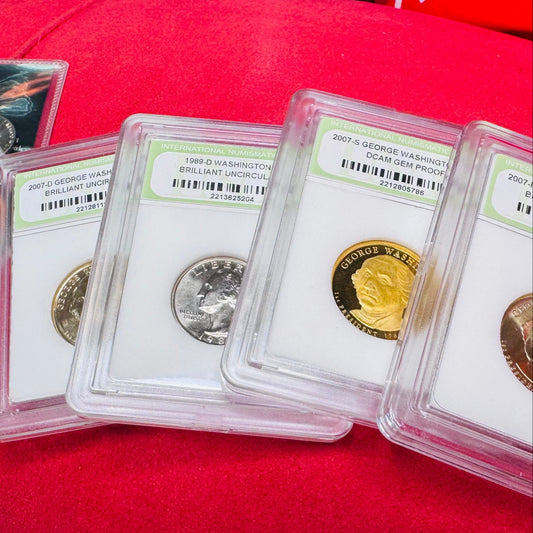 9-Coin Gift Set: 4 Encapsulated Coins + 5 Mini Coin Cards + Mystery Bonus Pouch — Holiday Gift-Ready