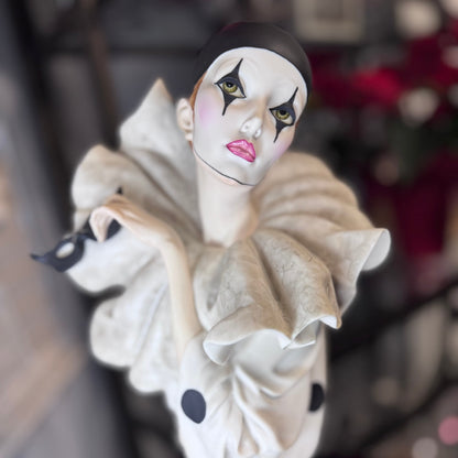 Giuseppe Armani (G. Armani) Porcelain Pierrot Figurine on Wood Base – Signed    26/1